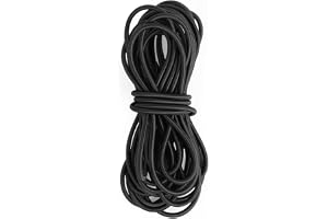 NUTKIT Gummirep 8 mm x 10 m, expanderrep svart, robust elastisk rund gummisnodd gummiband, gummisnodd och spännrep för presen