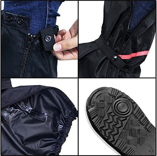 Regenüberschuhe Wasserdicht Schuh (1Paar), Aissy Unisex Wasserdicht Überschuhe, rutschfester Schuhüberzieher, Optimal vor Regen, Schnee und Matsch geschützt,Vier Größe in der Wahl, Schwarz - 5