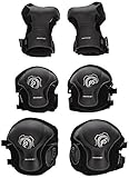 Material transpirable. Powerslide Schoner Pro Tri-Pack - Conjunto de protecciones, color negro, talla M