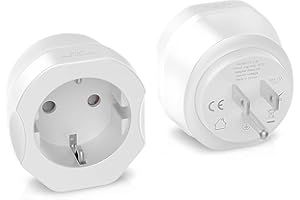 VINTAR 2PC Adaptateur Prise Americaine USA Canada, Adaptateur de Voyage Europe Francaise FR 2 Broches vers US 3 Broches pour États-Unis Mexique Thailande Dominicaine, Certification CE Type B, Blanc