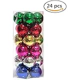 Heall Bola Colorida de Navidad Decoración de Árbol Bola Plástico de Adorno(4cm) Boda Fiesta