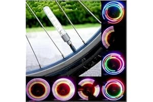 NOVAEASE 2 x Bicycle Bike Wheel Tire Valve Cap Spoke Neon 5 LED Flash Lights Lamp