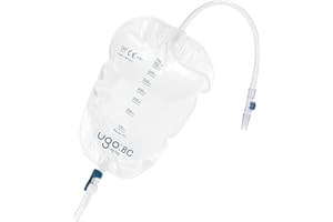 U GO Ugo Leg Bags – Urine Drainage Bags/Catheter Leg Bags, T Tap or Lever Tap with Soft Fabric Backing and a Natural Leg-Shape Design (Pack of 10)