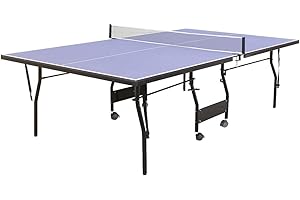 Vente-unique - Table de ping-Pong Pliable à roulettes avec Accessoires - Bleu - L274 x P152.5 x H76 cm - Garry