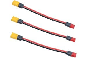 Yiqigou 3 stücke Amass XT60 XT60H Männlichen Weiblich Stecker zu Deans T Männlichen Weiblich Stecker Konvertierungs Adapter mit 10cm Kabel (Deans T weiblich zu xt60 männlich)