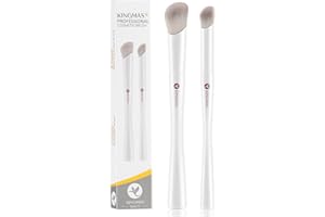 KINGMAS Abgewinkelter Concealer-Pinsel, Kabuki Mini-Concealer-Pinsel, Make-up-Pinsel unter den Augen, Konturpinsel für Flüssigkeit, Mischen, Creme, Puder, Rouge, Buffing, Tupfen, Gesicht