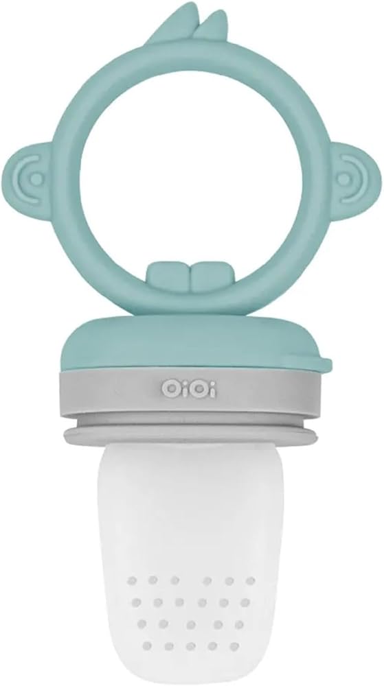 Oioi Silikon Püre Meyve Sebze Emziği Aqua Green-Powder Grey