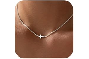 HARJJME Kreuz Kette Silber 925 Damen 14K Vergoldet Choker Kette mit Kreuz Halskette Wasserfest Gold Silber Kreuzketten Cross Necklace Geschenk für Frauen Mädchen Freundin Modeschmuck