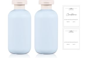 UMETASS 2 Stück Reiseflaschen zum befüllen, Auslaufsicher Reisezeitset, reisegroß Shampoo Behälter mit Flip-Top Deckel, Leere Reiseflaschen (Blau, 200ml)