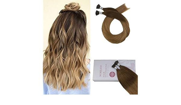 Moresoo 20 Inch Pre Bonded Hair Extensions I Tip Hair Extensions