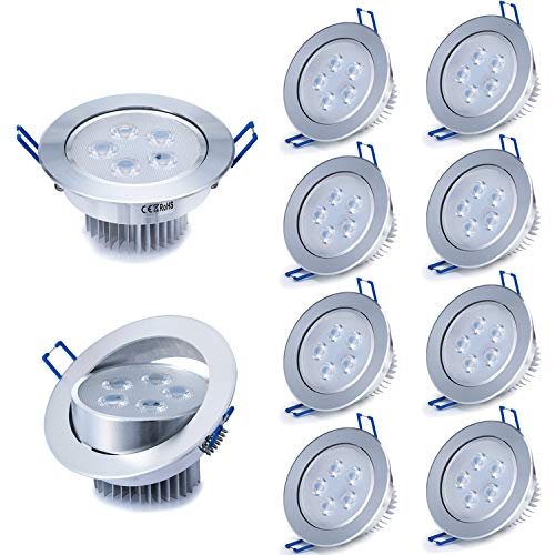 Preisvergleich Produktbild Liqoo® 10er 5W LED Einbaustrahler Einbauleuchte Set Deckenstrahler Deckenleuchte Deckenlampe ceiling light Einbauspot Spot Warmweiß 2800 - 3000K 480Lumen Ersetzt 40W 2835SMD AC 85-265V mit Trafo