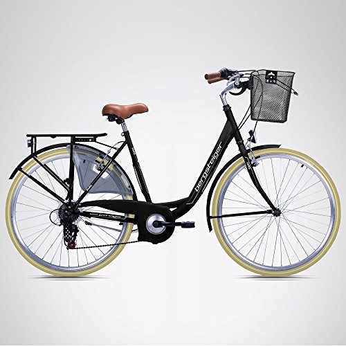 Bergsteiger Paris 28 Zoll Damenfahrrad, QuickFix-Korb, 6 Gang Shimano + Licht, Retro-Design - 3