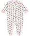 Hudson Baby Baby Girls Pink Thermal Birdies & Trees Coverall (Large)