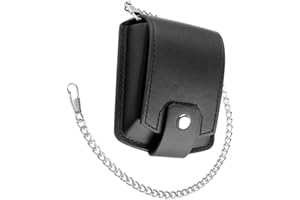 Tiong Pochette de montre de poche vintage en cuir synthétique noir/marron de 45 mm pour homme, 06 - Noir, Vintage