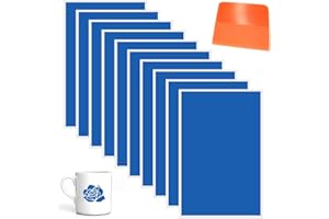 FOUVIN Farbpapiere für Lasergravurgerät, Lasergravur Markierungspapier, 10 Stück 27x39cm Lasergravur Markierungspapier, Lasergravur-Markierungspapier für Glasfasermarkierung und Gravur,Keramik,Glas (Blau)