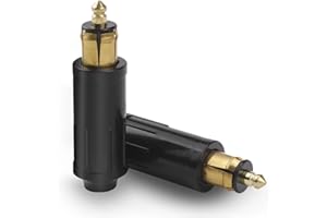 FAELNK Enchufe 12v Europeos Adaptador de Encendedor de Cigarrillos 2PSC DIN Macho Adaptador de Mechero Reemplazo para Motocicletas y Automóviles Europeos