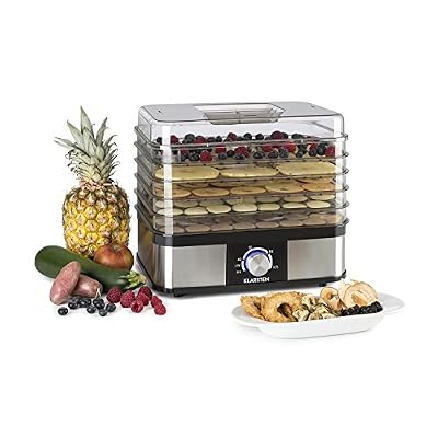 Klarstein Déshydrateur / stérilisateur KLARSTEIN Valle deluxe déshydrateur alimentaire et séchoir à fruits - 5 étages - 250w de puissance -boîtier inox