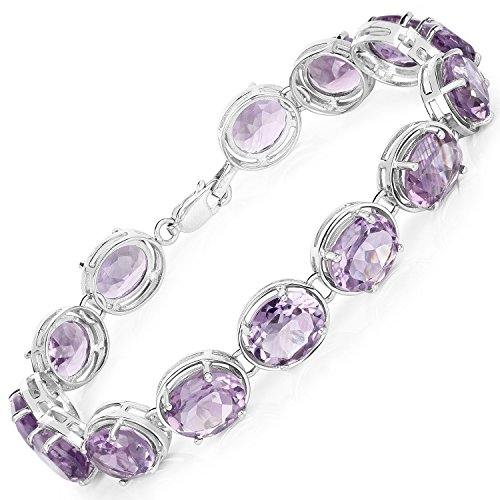 30.10cts Amethyst Silver Bracelet for Women
