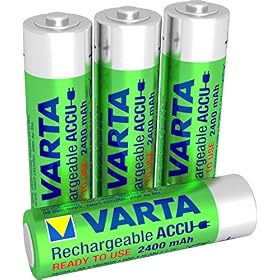 VARTA Piles rechargeables AA, lot de 4, Recharge Accu Power, 2400 mAh Ni-MH, sans effet mémoire, préchargées, prêtes à l’emploi