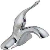 Delta Faucet Ticari 511LF-HDF Klasik Tek Kolu Centerset Banyo Bataryası Az A&ccedil;ılır Pencere, Krom 5 x 6.5 x 5 in&ccedil;