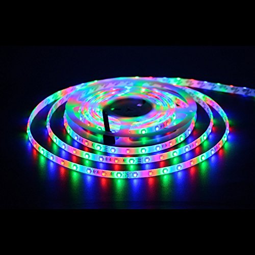 Tabker® LED Streifen 5M 300 SMD 3528 RGB Led Strip, Nicht Wasserdicht LED Band , LED Lichtschlauch, Packung für Heim Innendekoration , Farbwechsel-Set mit flexibles Streifen-Licht + 24 Tasten IR +Controller und Netzteil, Versandkostenfrei - 4