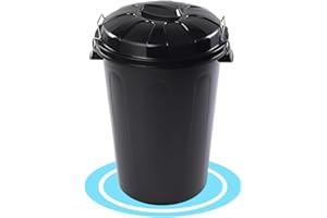 Dekohome Cubo de Basura 100 lts de capacidad con Tapa. Fabricado en Plastico Resistente, Ideal para Almacenaje de Basura para el Hogar, Oficina o Industria - Negro