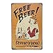 Produktbild 66retro Free Beer. tomorrow, Vintage Retro Metall blechschild, Wand Deko Schild, 20 cm x 30 cm