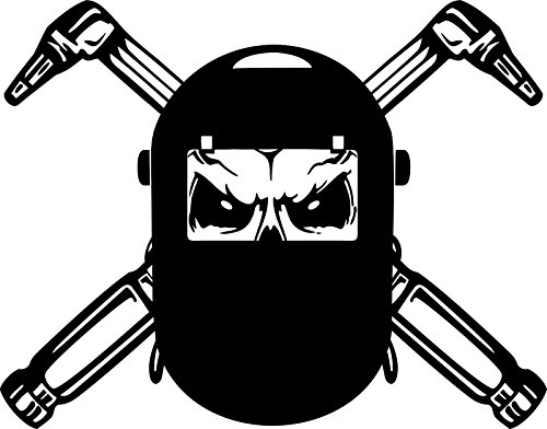 Schlosser Metallbauer Totenkopf 20cm hochwertige UV-beständige Aufkleber,Sticker, für Auto,Wand,Laptop,Fliesen,Bad,Badezimmer,WC, und alle glatten Flächen aus Hochleistungsfolie ohne Hintergrund,
