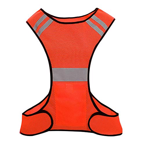 Chaleco de Alta Visibilidad, Chaleco Hi Viz, Chaleco Reflectante de Seguridad con Bolsillos para Correr Bicicleta Ciclismo Caminar. (Amarillo)