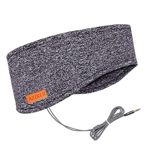 Azzker Auriculares para dormir, máscara para los ojos para dormir con altavoces estéreo ultrafinos HD, regalos perfectos para el insomnio, siesta, ronquidos, viajes aéreos y relajación (gris)
