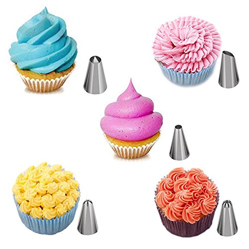 Koch- Backset 23 Spritzbeuteldüsen zur Tortendekoration, Zuckerguss, Glasur, Canapés von Kurtzy TM - 2