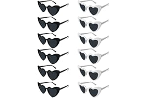 YISIZES 12 Pack Love Heart Shaped Sunglasses, Funny Sunglasses Ladies Novelty Eyewear for Wedding Birthday Hen Do Party or Festival, Photo Shoot Accessories for Women Teenager Grils Bride Bridesmaid