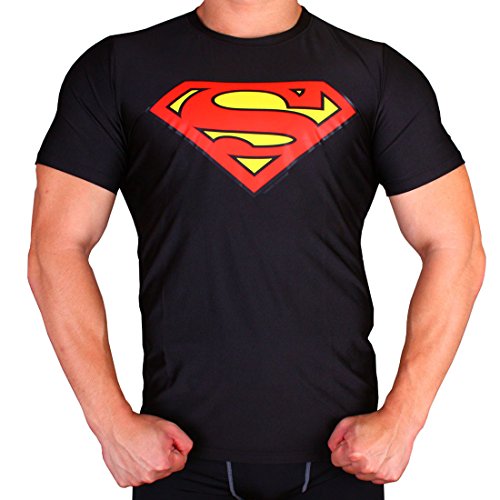 CT10 Black Tight Compression Shirt Top Baselayer Short Sleeve for Sports Fashion (M)