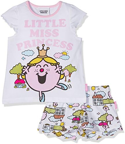 Little Miss Girl's Missimo Short Sleeve Pyjama Set, Multicoloured, 5-6 Years
