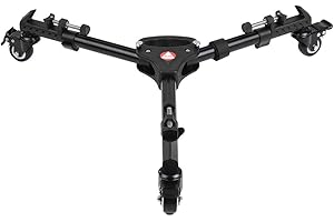 KINGJOY RGBS Photography Professional Heavy Duty Universal Folding Tripod Dolly with Rubber Wheels and Adjustable Leg Mounts for Canon Nikon Sony DSLR Cameras Camcorder Photo Video Lighting Max. Load 20kg