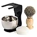 VERY100 4 in 1 Men Shaving Kits Badger Hair Brush + Razor Stand + Steel Bowl/Mug + Soap