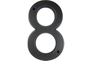 HASWARE Plaque de numéro de maison 6 pouces (15 cm) Style vintage fini bronze vieilli Numéros de porte Plaque de signalisation Numéros d'adresse du domicile de la rue, alliage de zinc (8)