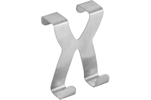 Fackelmann Tecno Crochet de porte, porte-manteau en acier inoxydable, patère pour porte (couleur : argent), quantité : 1 pièce