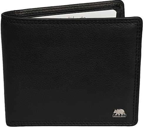 Preisvergleich Produktbild Brown Bear Geldbörse Herren Leder schwarz ohne Münzfach 1409