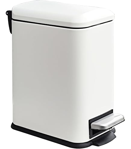 EKO Badezimmer-Mülleimer Mit Deckel – 10 Liter, Sanft Schließend, Trittpedal & Anti-Fingerabdruck (Mattschwarz)