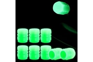 MKVZIYE Cappucci Valvole Luminosi Auto,8 Tappi Valvola Pneumatici Auto Fluorescente,Universali Teschio Coperchio Tappi Valvole Luminosi Auto,Tappi Cappucci Stelo Valvola Pneumatico per Auto Moto Bici