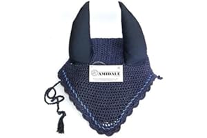 Amidale Ear Net Crochet Fly Veil Equestrian Horse With Piping
