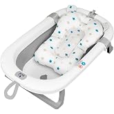 Toral Foldable Baby Bath with Grey Legs + Cushion &ndash; Baby Bath with Comfortable Feet, Easy to Store and Use, Non-Slip Feet and