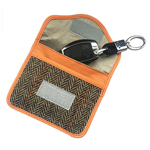 Preisvergleich Produktbild Eruditter Schlüsseltasche Woolen Autoschlüsseltasche BST DoppelschichtSignalblockierungsbeutel Diebstahlsichere Anti-magnetische RFID-Tasche Autoschlüssel Beschützer