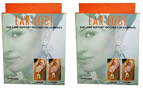 [Ear Lobe & Accessories] Ear Lobe Support Patches | for Women and Men | Prevents Ear Lobe tearing | 2 X Box of 30 Patches