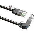 rhinocables RJ45 Network Cable Straight to Right Angle UP 90 Degree CAT5e Ethernet Network Lead (3m)