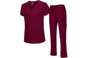 Natural Uniforms Women's Cool Stretch V-Neck Top and Cargo Pant Set