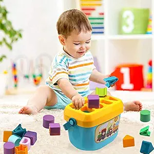 SquareCube Baby and Toddler Plastic First Block Shape, Sorter, Colors, ABCD Shape, Toys for 1 Year Old