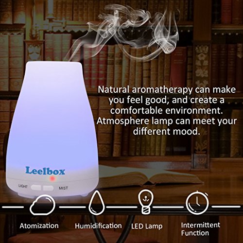 Leelbox Luftbefeuchter Aroma Diffuser Raumbefeuchter Duftzerstäuber Duftöldiffusoren 100ml Ätherisches Öl Diffuser mit 7 Farbwechsel Geeignet für Yoga Salon Spa Wohn-, Schlaf-, Bade- oder Kinderzimmer Hotel - 4