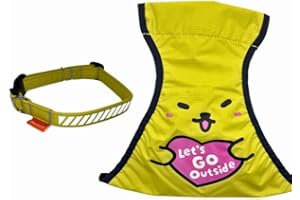 MUDLESS Waterproof Pet Dog Collar-on Belly Vest Jacket Cover, Lightweight Breathable Outdoor Indoor - Clean & Dry in Rain Snow Mud (Yellow, Let's Go, XL)